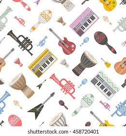 Musical instruments seamless pattern