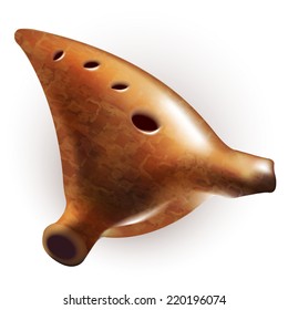 Musical instruments series. Classical ocarina, isolated on white background