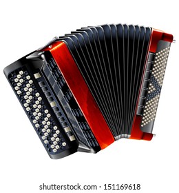 Musical instruments series. Classical.bayan (accordion), isolated on white background