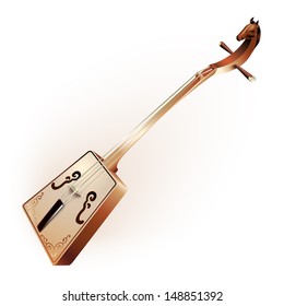 Musical instruments series. Traditional Mongolian morin khuur, isolated on white background