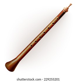 Musical instruments series. Traditional Turkish zourna, isolated on white background. Vector illustration