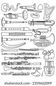 Musical instruments set, 2D of musical instruments