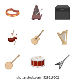 Musical instruments set icons in cartoon style. Big collection of musical instruments vector symbol stock illustration