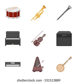 Musical instruments set icons in cartoon style. Big collection of musical instruments vector symbol stock illustration