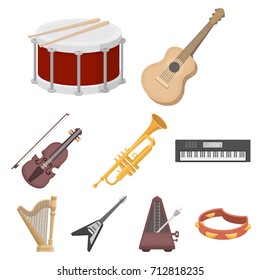 Musical instruments set icons in cartoon style. Big collection of musical instruments vector symbol stock illustration