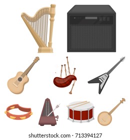 Musical instruments set icons in cartoon style. Big collection of musical instruments vector symbol stock illustration