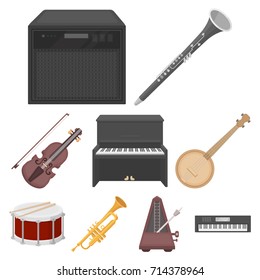 Musical instruments set icons in cartoon style. Big collection of musical instruments vector symbol stock illustration