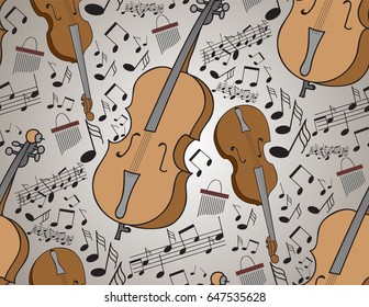 musical instruments with a set of notes Vector illustration