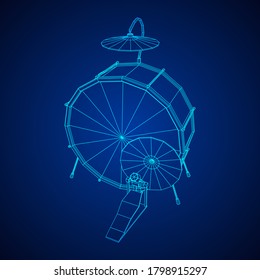 Musical instruments set. Rock band drum kit. Percussion musical instrument drums and cymbal. Wireframe low poly mesh vector illustration.
