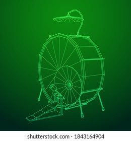 Musical instruments set. Rock band drum kit. Percussion musical instrument drums and cymbal. Wireframe low poly mesh vector illustration.