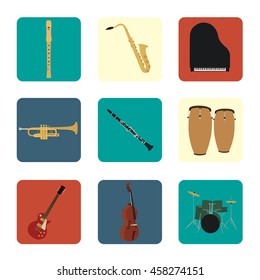 Musical instruments set for use in advertising, presentations...