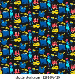 musical instruments and singers musicians pattern