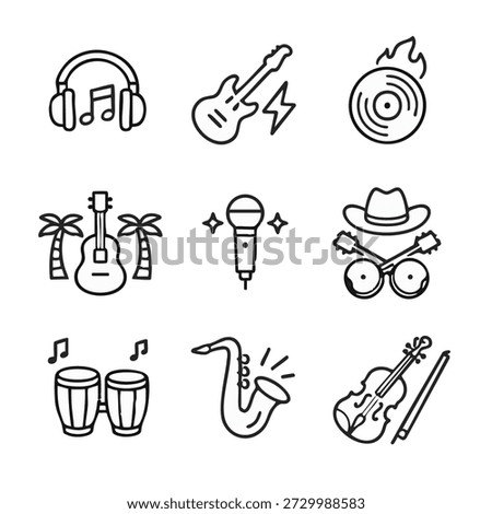 Musical instruments and sound icons