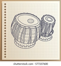 Musical instruments. Tabla drums. Percussion.