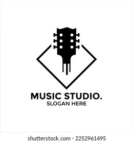 Musical instruments, various simple musical instruments logo designs for jazz, pop, etc music logo designs