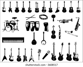 musical instruments vector