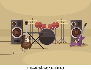 Musical Instruments. Vector flat illustration