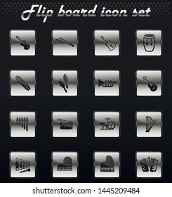 musical instruments vector flip mechanical icons for user interface design