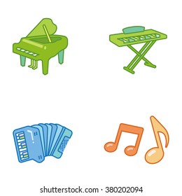 Musical instruments vector icons