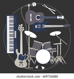 Musical instruments. Vector illustration.