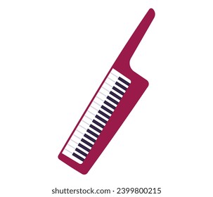 Musical instruments vector illustration. Instruments become storytellers, weaving rhythmic and melodic narrative Celebrate World Music Day with symphony classical and global tunes red. Electric piano