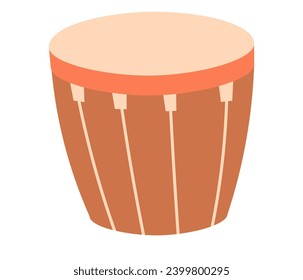 Musical instruments vector illustration. Celebrate World Music Day with harmonious classical world music The orchestra transforms, fusing traditional and symphonic elements seamlessly. Brown drum