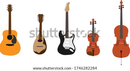 Musical instruments. Vector illustration. Flat design.
