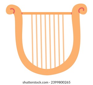 Musical instruments vector illustration. Orchestral equipment blends seamlessly, creating harmonious musical landscape Instruments come alive, shaping rhythmic and melodic masterpiece. Yellow harp