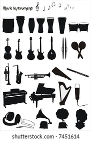 musical instruments vector shapes