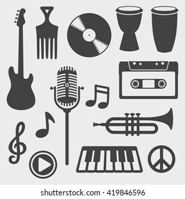 Musical Instruments / Vector Silhouette