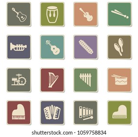 musical instruments web icons for user interface design