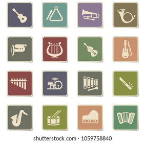 musical instruments web icons for user interface design