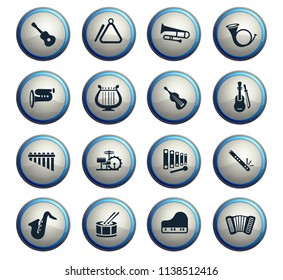 musical instruments web icons for user interface design