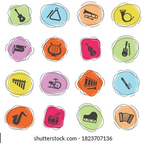 musical instruments web icons for user interface design
