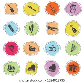musical instruments web icons for user interface design