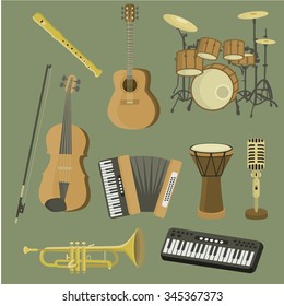Musical instruments.Vector set. Music