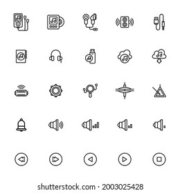 Musical intrument icon set in lineal style, eps 10