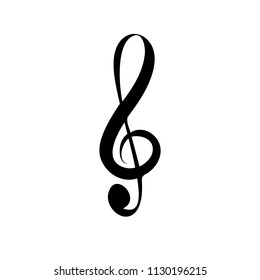 Musical key symbol icon. Wonderful concept of music note isolated on a white background. 