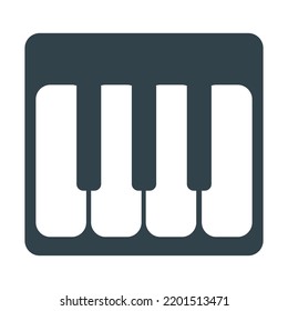 Musical keyboard emoji icon isolated vector illustration on white background