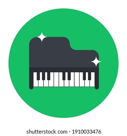 
Ein musikalisches Keyboard-Symbol, flaches Klavierdesign 