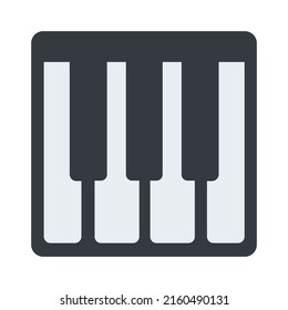 Musical keyboard icon flat design isolated on white background