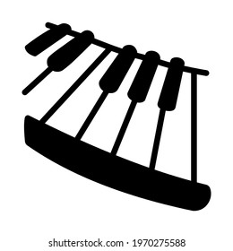 Musical keyboard icon isolated vector illustration. High quality black style vector icon