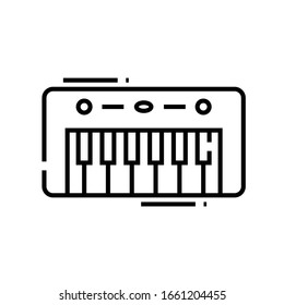 Musical keyboard line icon, concept sign, outline vector illustration, linear symbol.