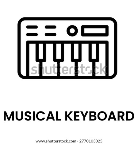 Musical Keyboard Single Icon for Logo or Simple Design Element