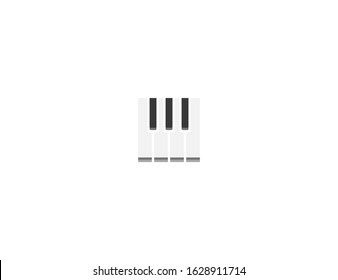 Musical keyboard vector flat icon. Isolated musical instrument, piano keyboard emoji illustration 