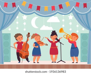 Cartoon Kids Sing Images, Stock Photos & Vectors | Shutterstock