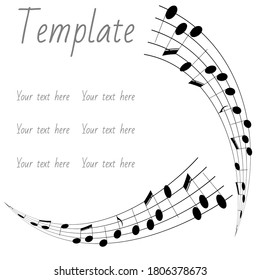 Musical lines on a white background.
Musical poster for your design. Music background vector illustration. EPS10