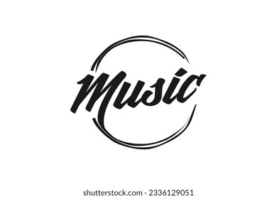 Musical logo design abstract rounded grunge shape music icon symbol