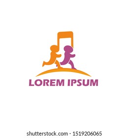 Musical logo for kids. Kids musical product logo