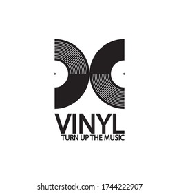 Musical logo for your design. Music elements design for card, invitation, flyer. Music background vector illustration. Vinyl record.